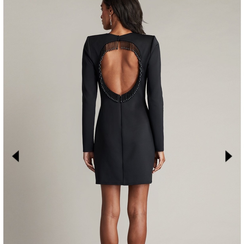 Tadashi Shoji Black Long Sleeve Dress with Beaded Accents - NWOT- never worn